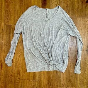 Forever 21 Long Sleeve Front Knot Shirt